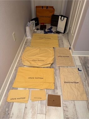 HUGE Luxury Designer Dust bag/Ribbons/Bags Louis Vuitton Chanel, Gucci, & more